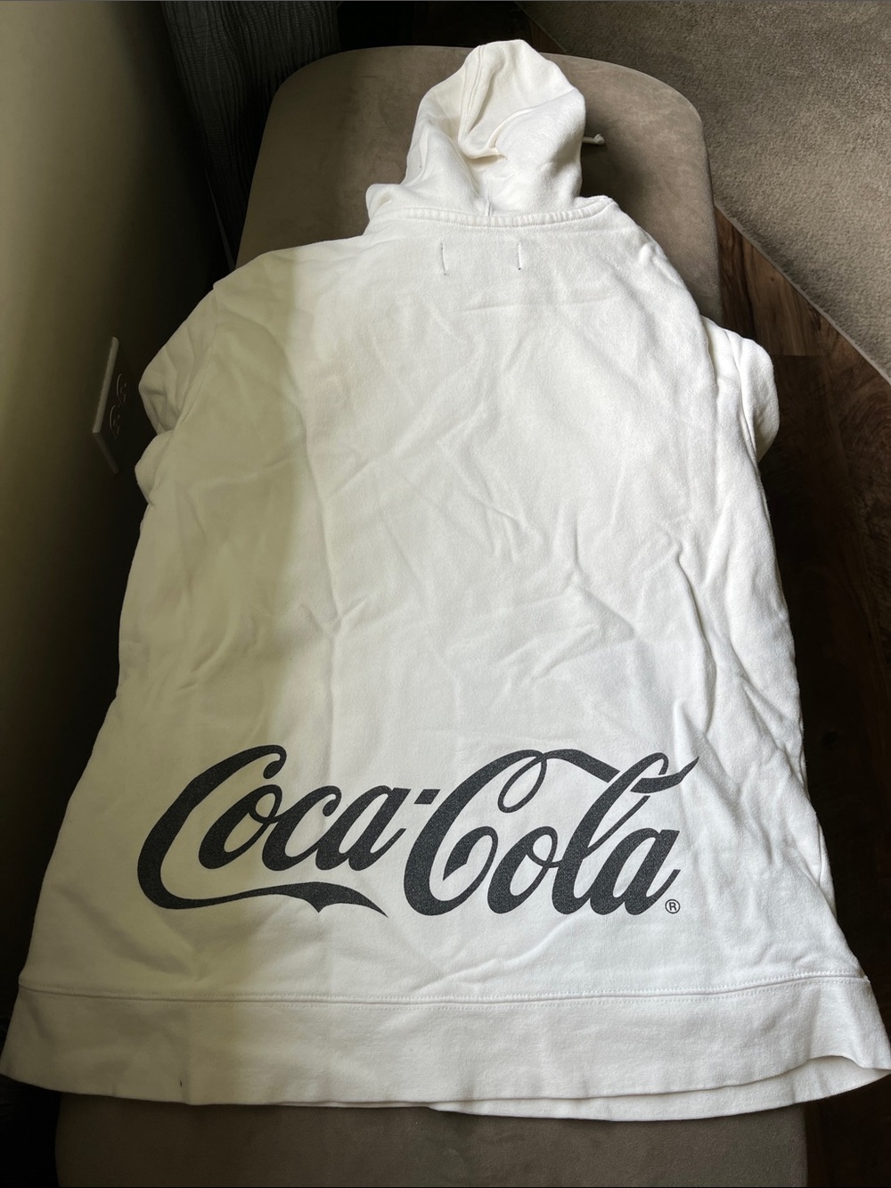 PAC Sun Coca Cola Off White Hoodie with Red Sleeve Panels and Logo